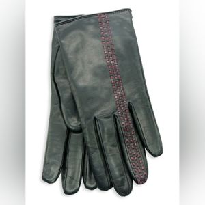 PORTOLANO Woven Leather Gloves Size 7 1/2